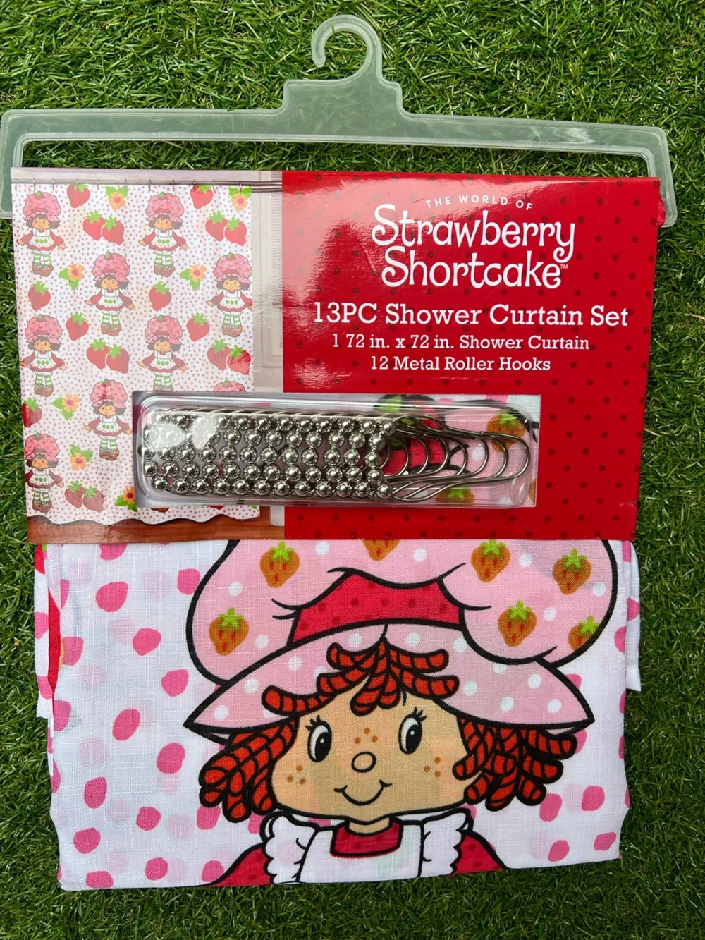 Strawberry Shortcake Fabric Shower Curtain & Hooks
